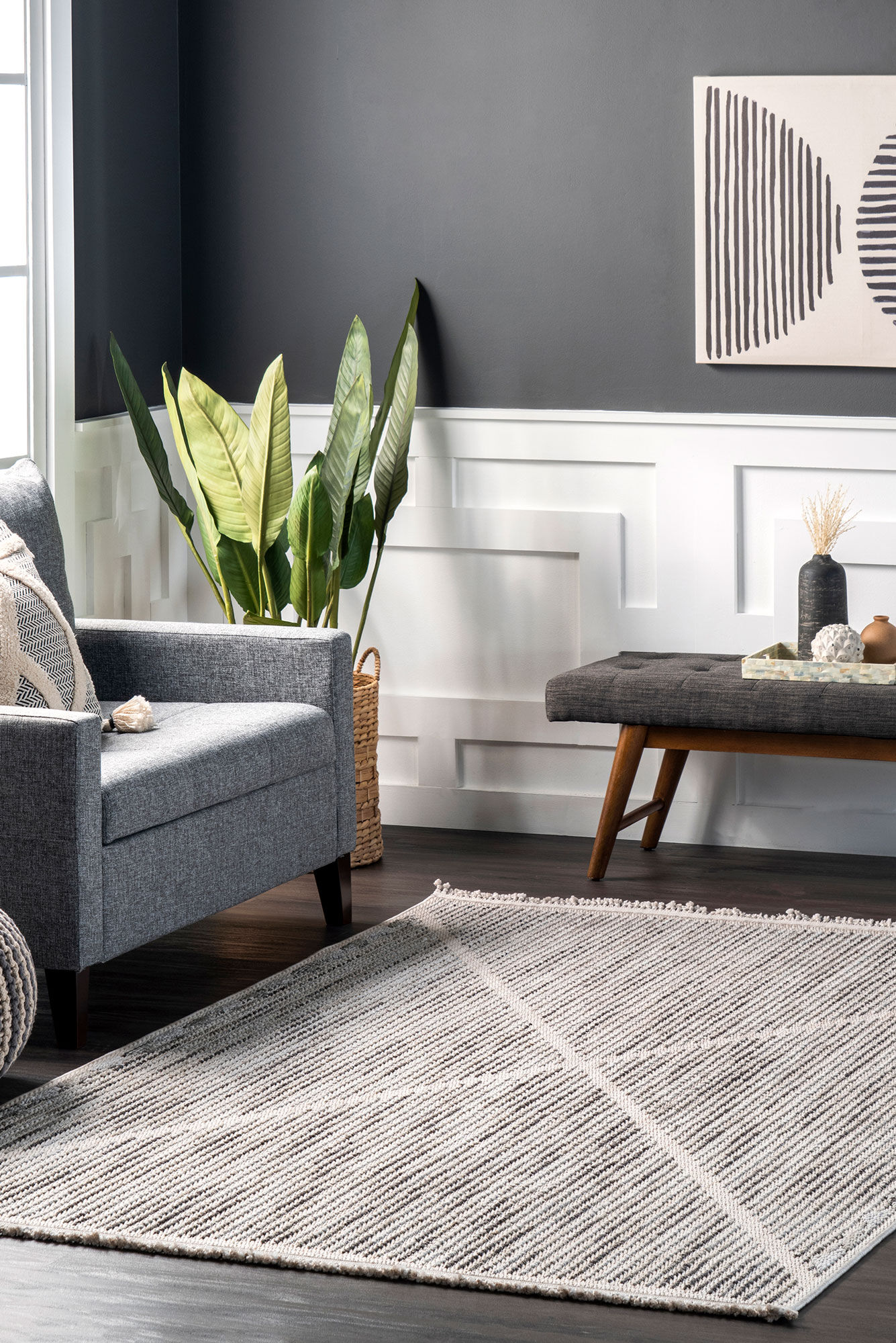 Large View Spain Modern Geometric Rug(Size 230 x 160cm)