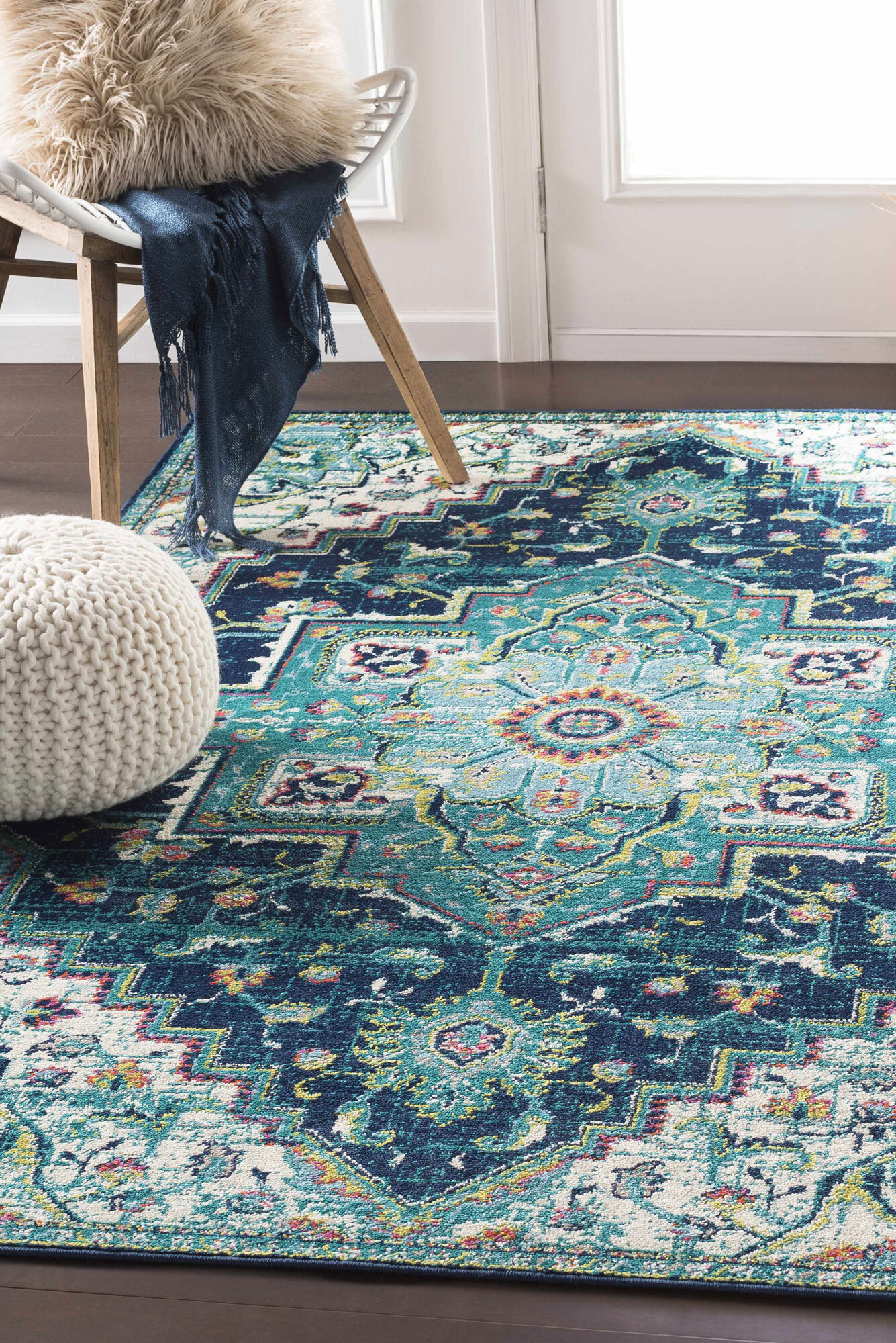 Large View Space Traditional Medallion Rug(Size 230 x 67cm) RUNNER