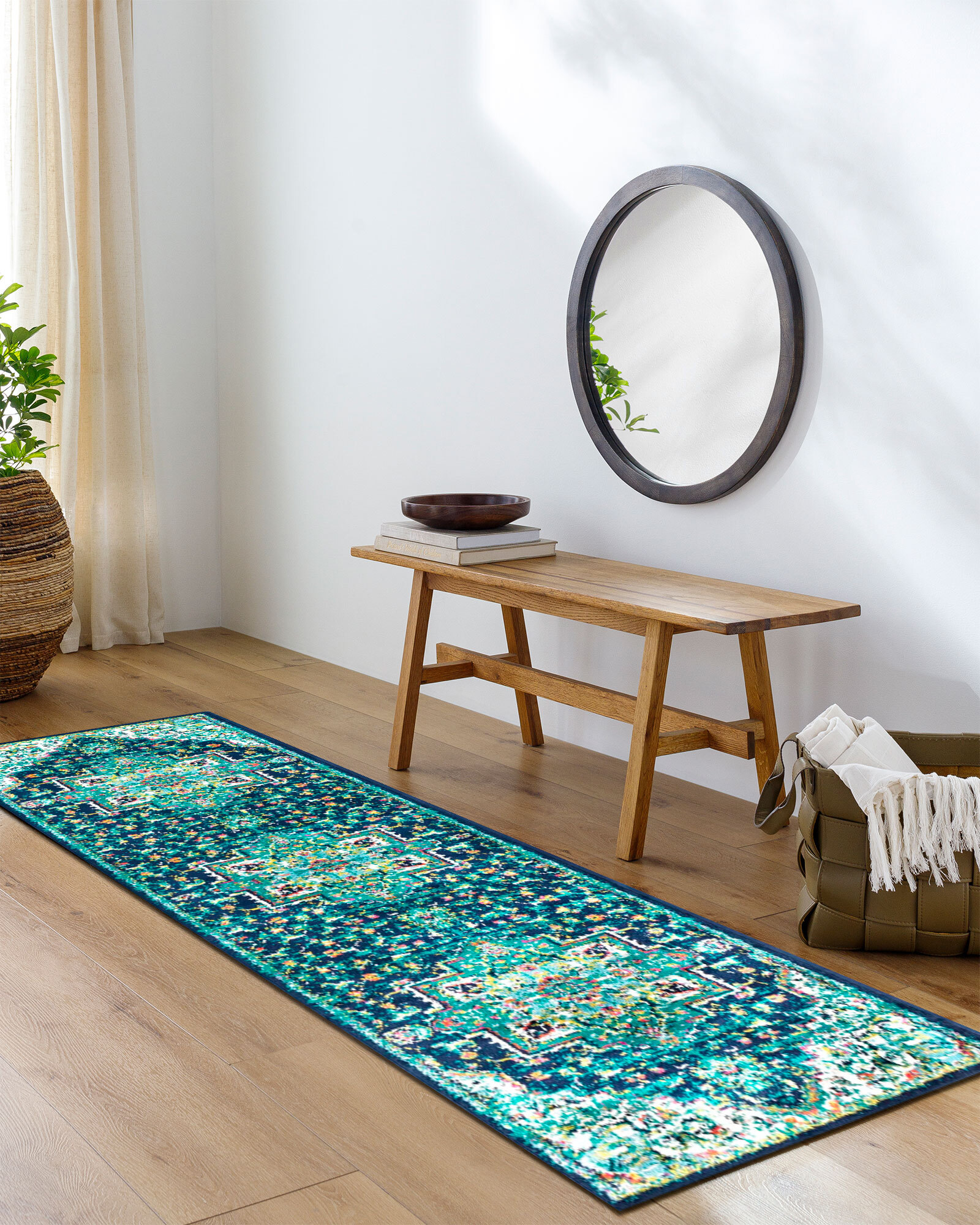 Large View Space Traditional Medallion Rug