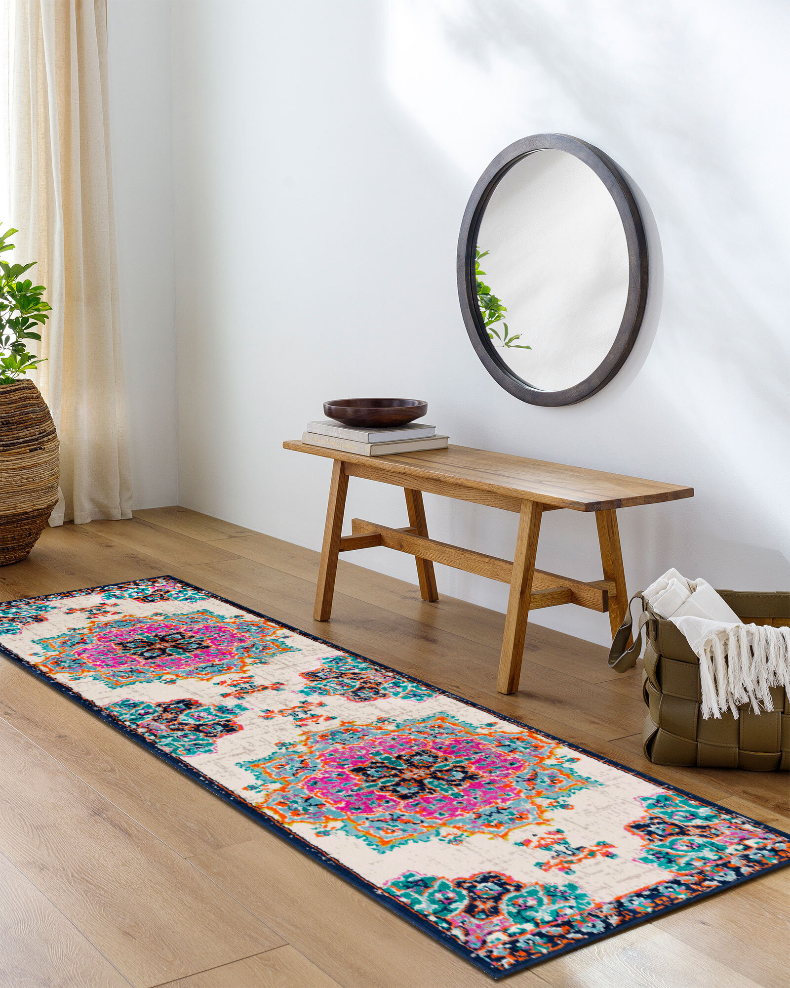 Large View Space Traditional Medallion Rug
