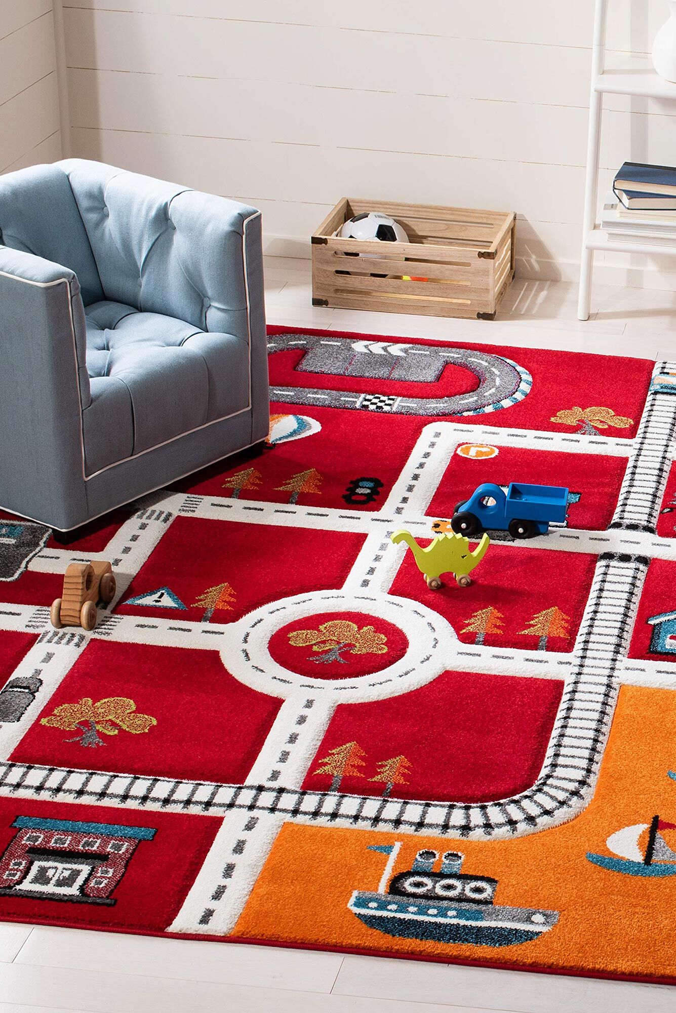 Large View Speedy Kids Town Road Rug(Size 170 x 120cm)