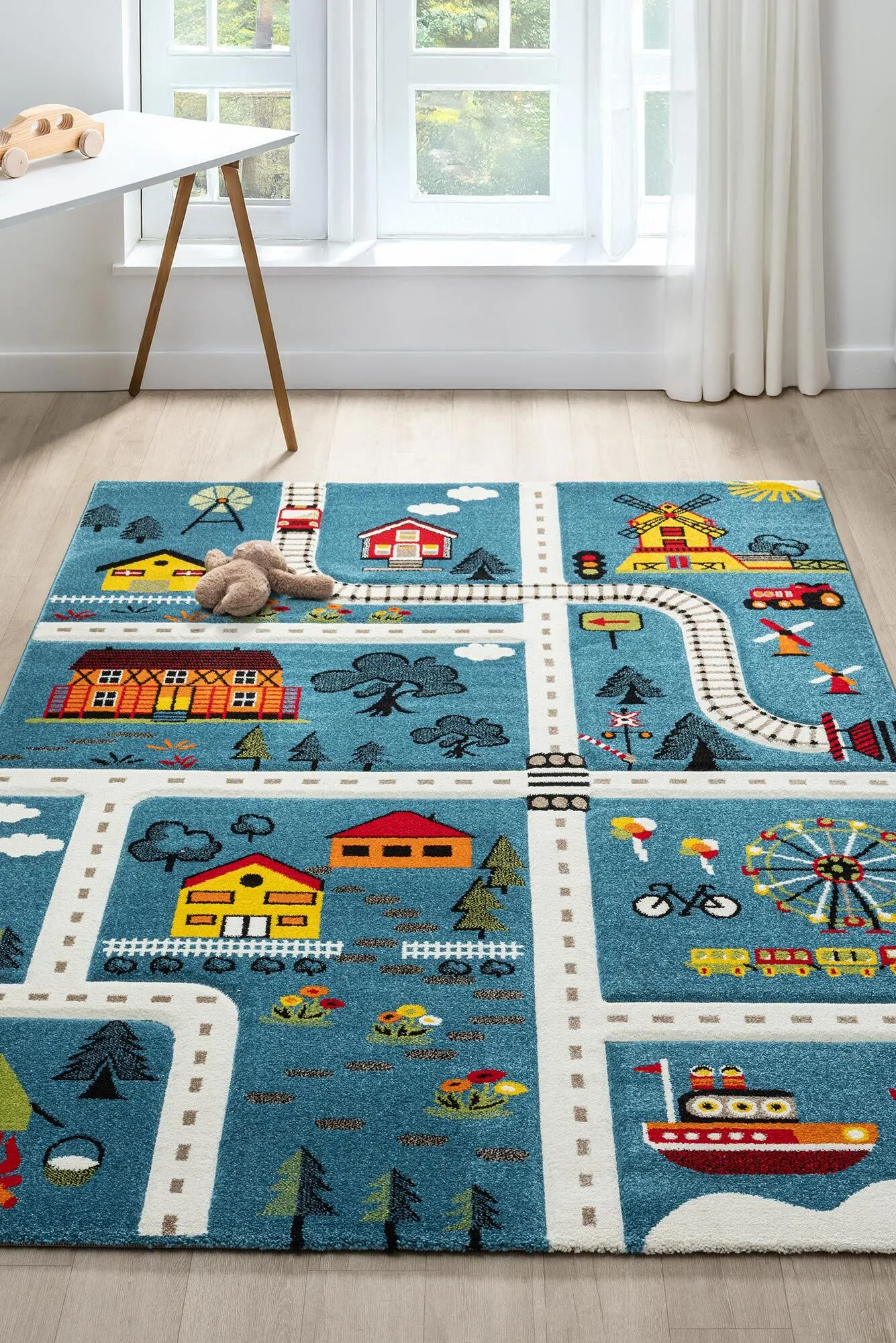 Speedy Kids Town Road Rug(Size 170 x 120cm)
