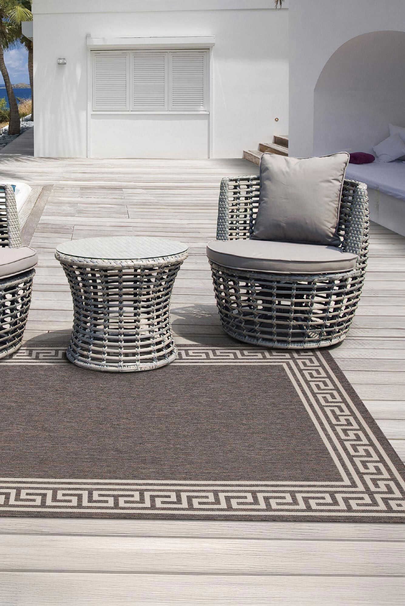 Large View Soleil Greek Key Flatweave Rug(Size 230 x 160cm)