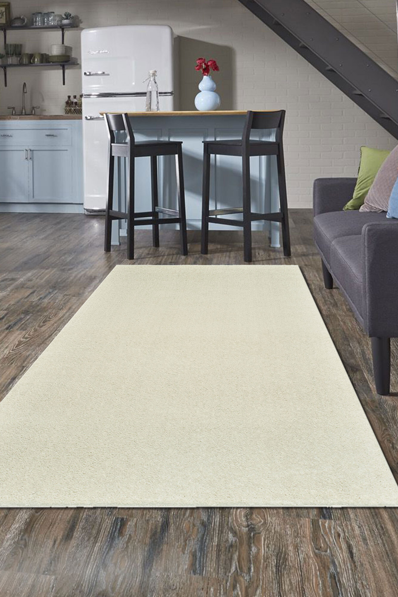 Sofia Modern Plain Cream Rug(Size 170 x 120cm)