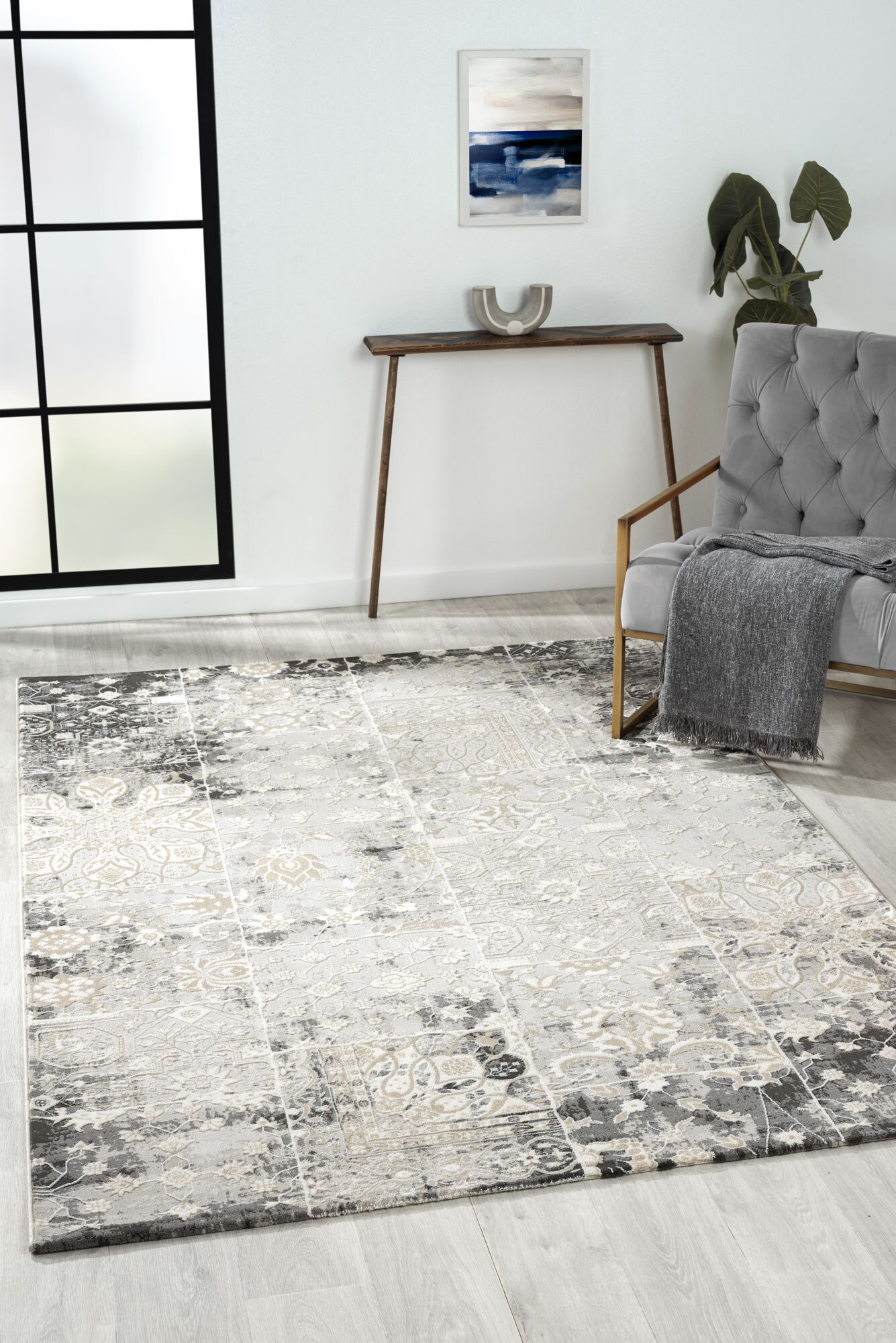Large View Seve Contemporary Floral Rug(Size 230 x 153cm)