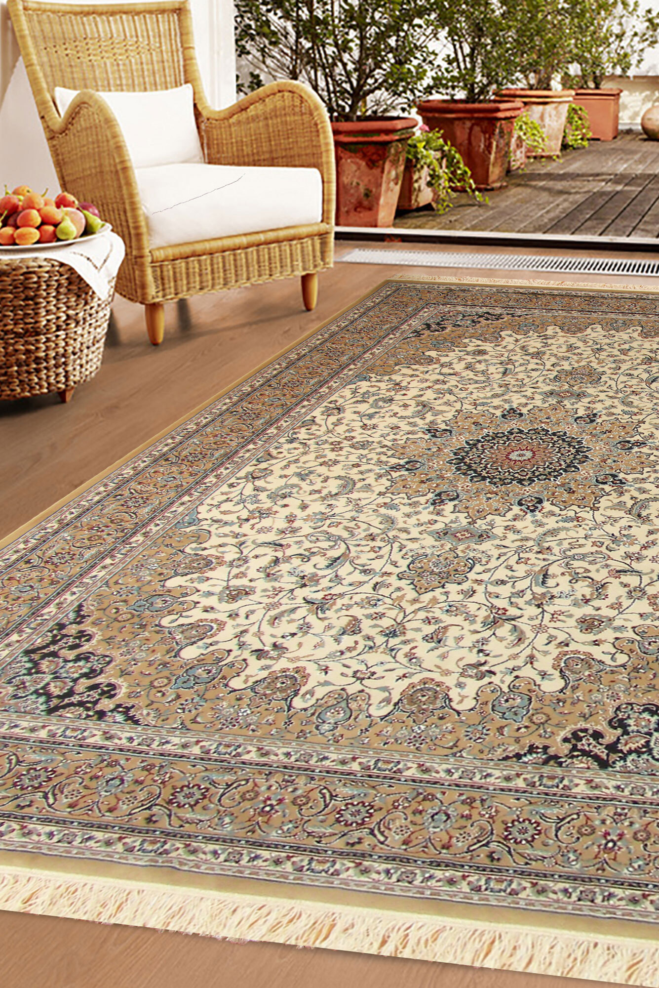 Large View Tapis Traditional Medallion Rug(Size 180 x 120cm)