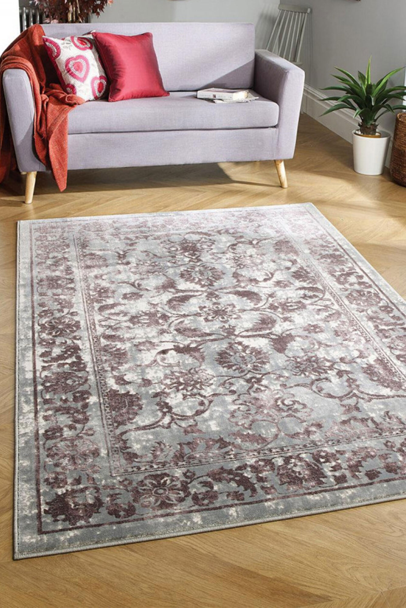 Talbet Overdyed Floral Rug(Size 170 x 120cm)