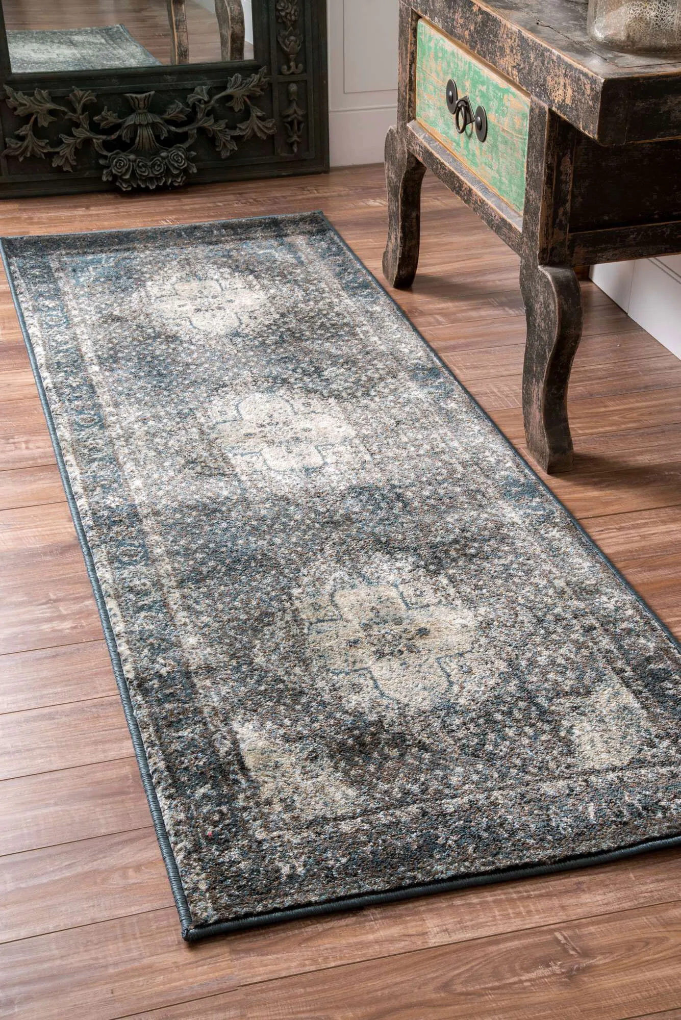 Large View Ugo Overdyed Medallion Rug