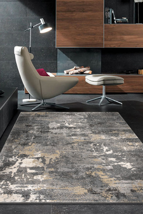 Large View Unique Modern Grey Abstract Rug(Size 170 x 120cm)