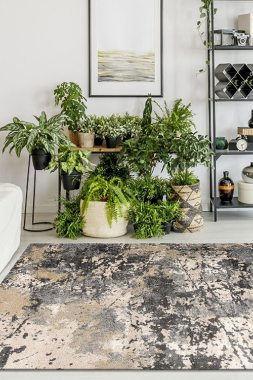 Large View Unique Modern Grey Abstract Rug(Size 170 x 120cm)