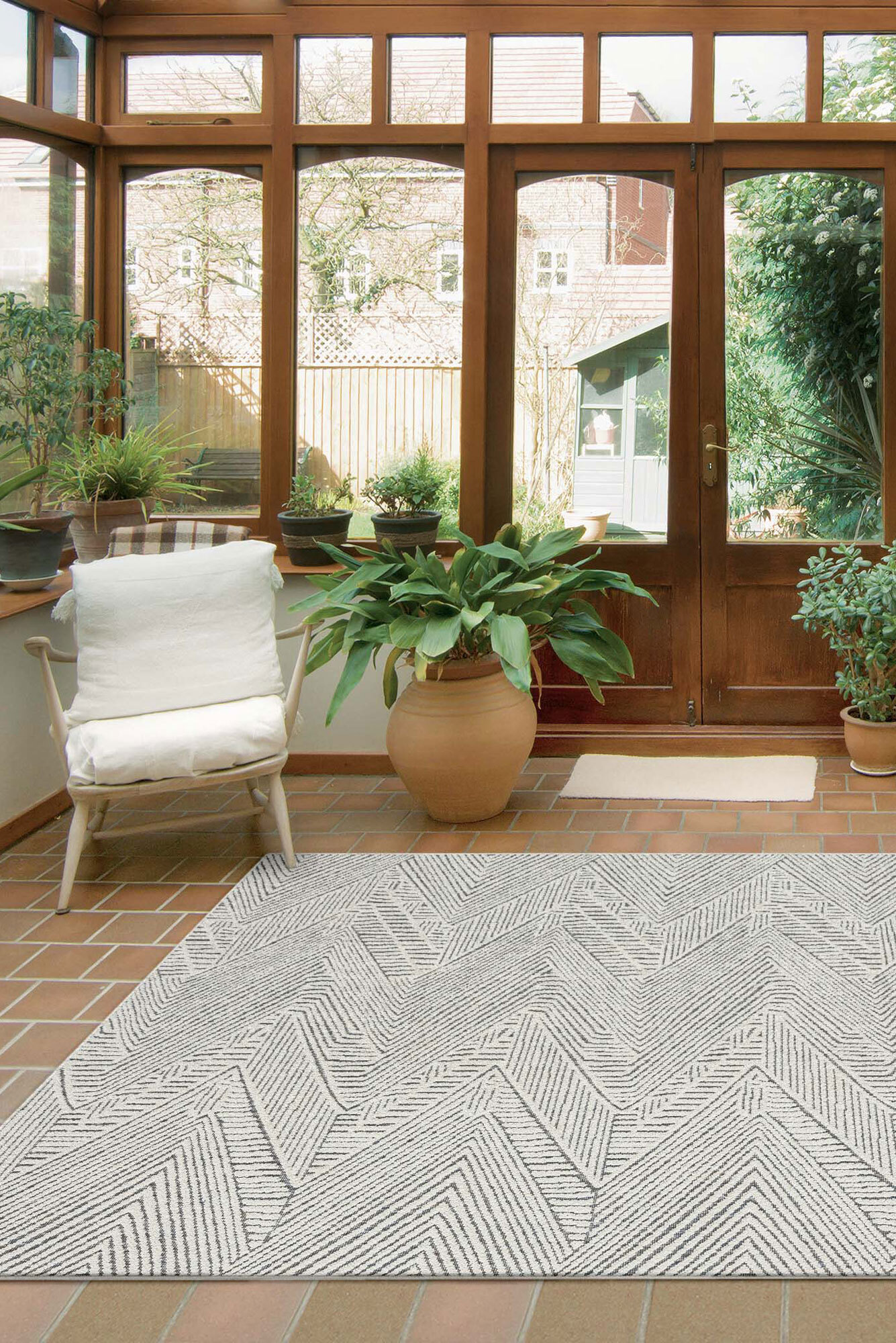 Large View Vala Chevron Zig Zag Pattern Rug(Size 170 x 120cm)