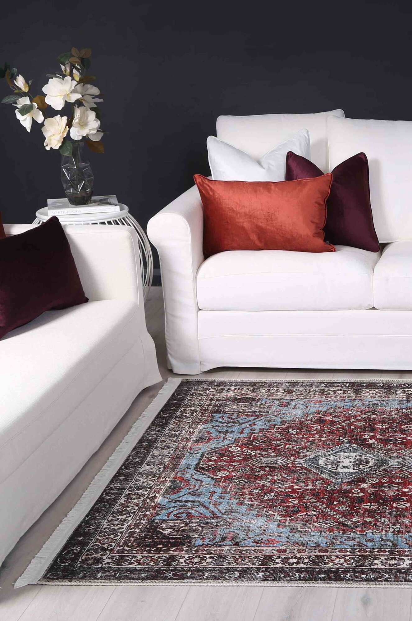 Large View Victoria Vintage Look Cotton Rug(Size 230 x 160cm)