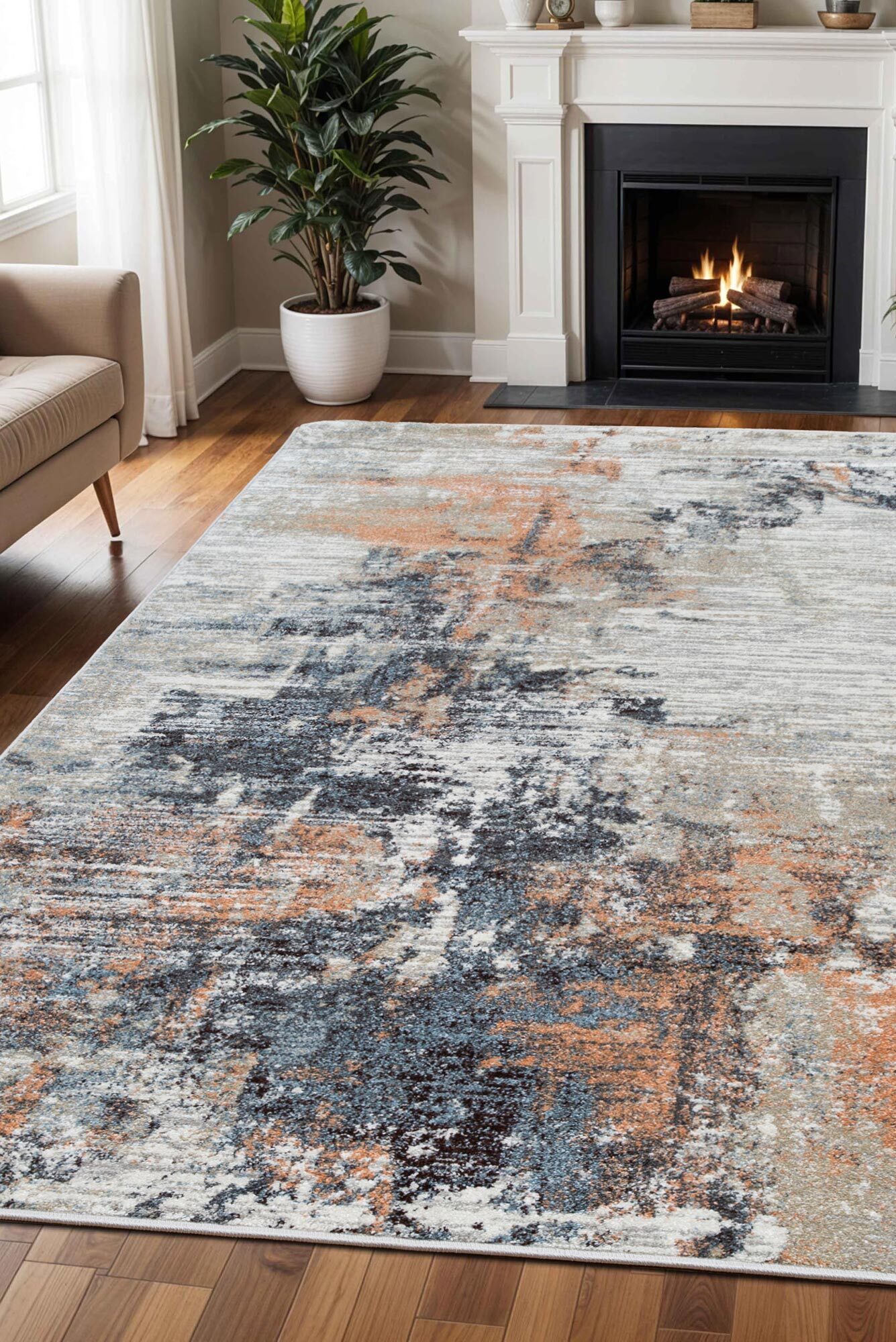 Large View Vivid Modern Abstract Rug(Size 330 x 240cm)