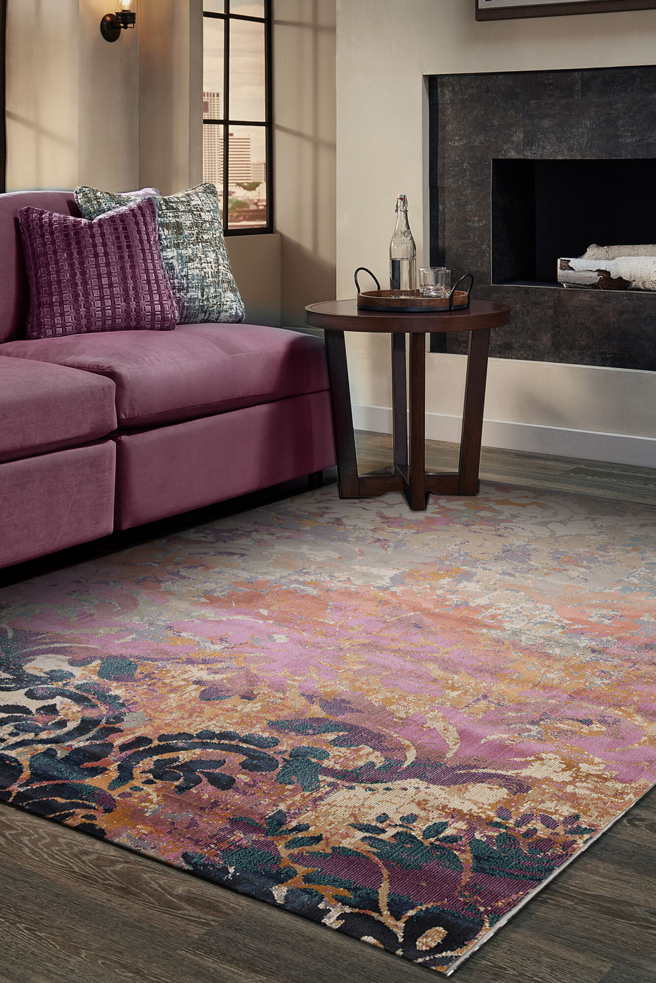 Large View Wazir Transitional Floral Rug(Size 170 x 120cm)