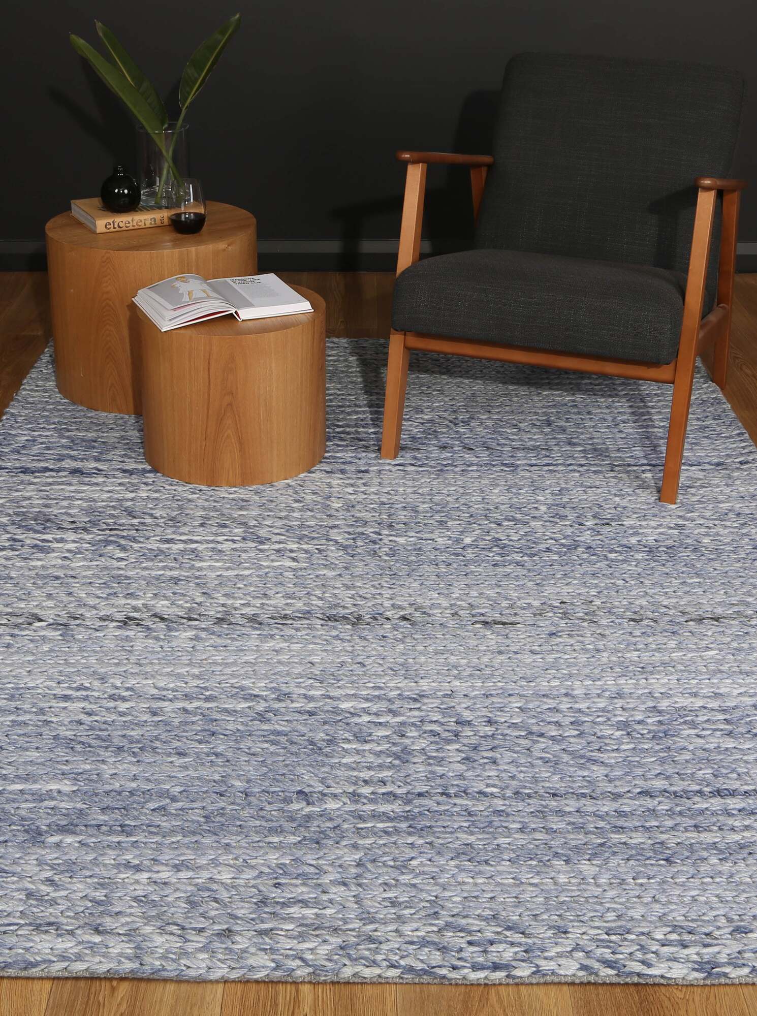 Zuri Blue Hand Loomed Rug(Size 230 x 160cm)