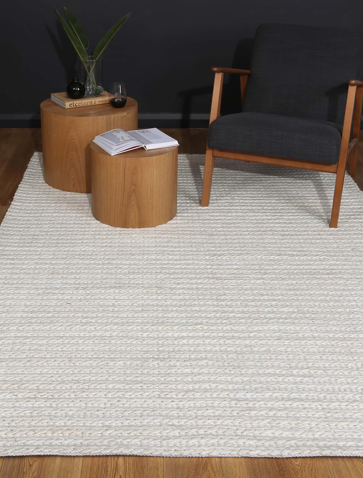 Large View Zuri White Hand Loomed Rug(Size 230 x 160cm)
