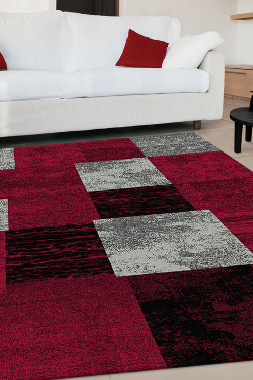Bali Red Square Pattern Rug(Size 330 x 240cm)