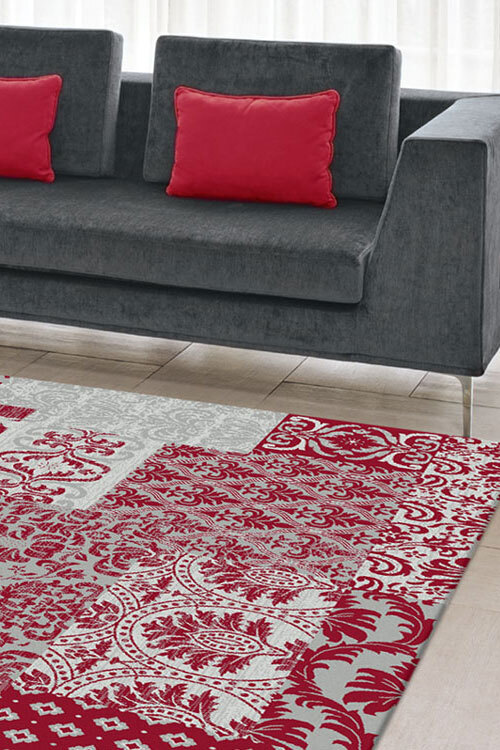 Bali Red Contemporary Floral Rug(Size 150 x 80cm)