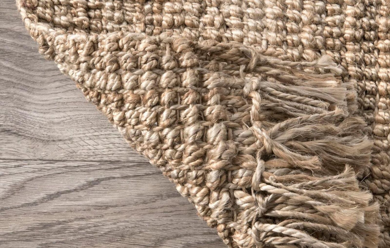 tasseled jute rug