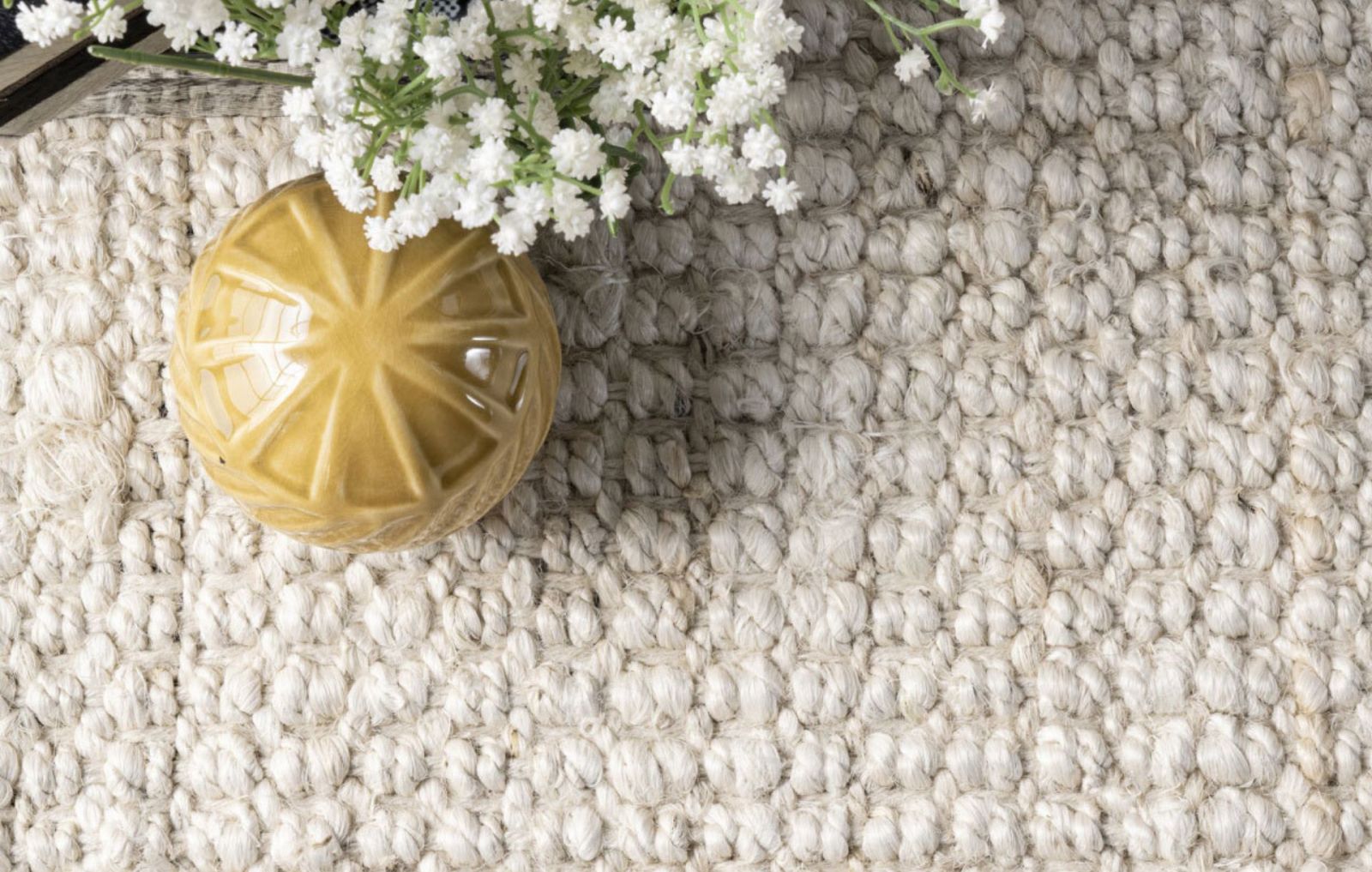 close-up of jute rug