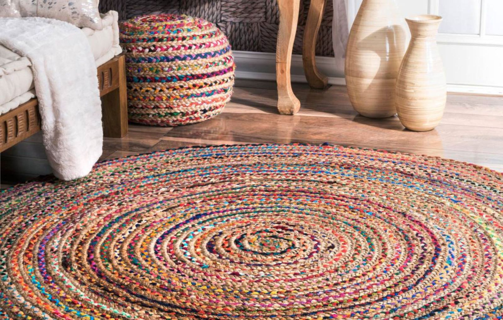 colourful jute rug