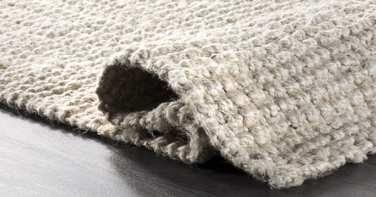 close up of jute rug