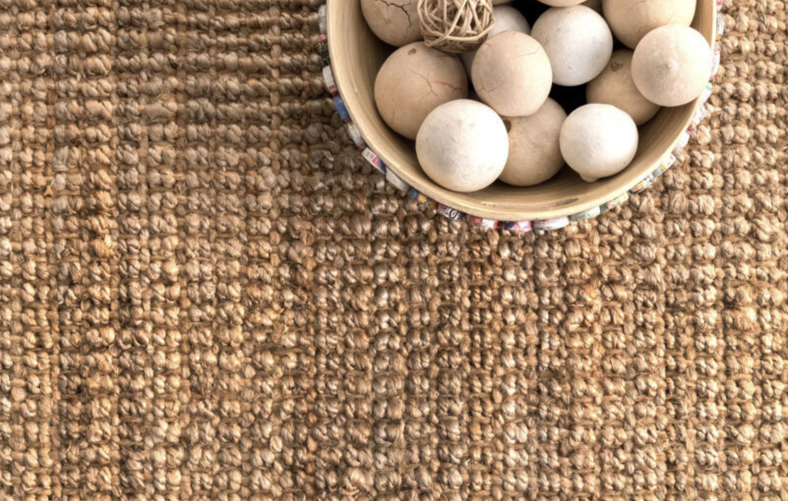 close-up of jute rug