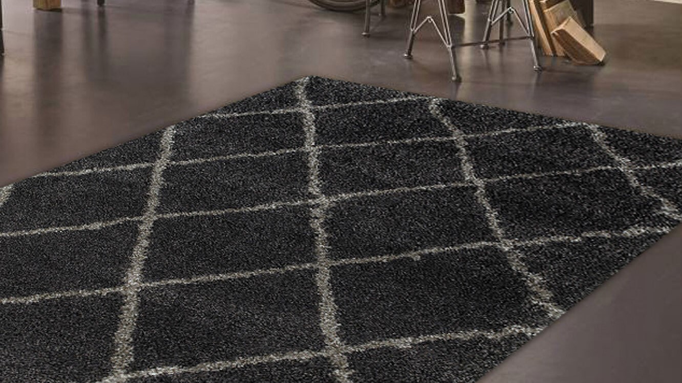 black rug on floor