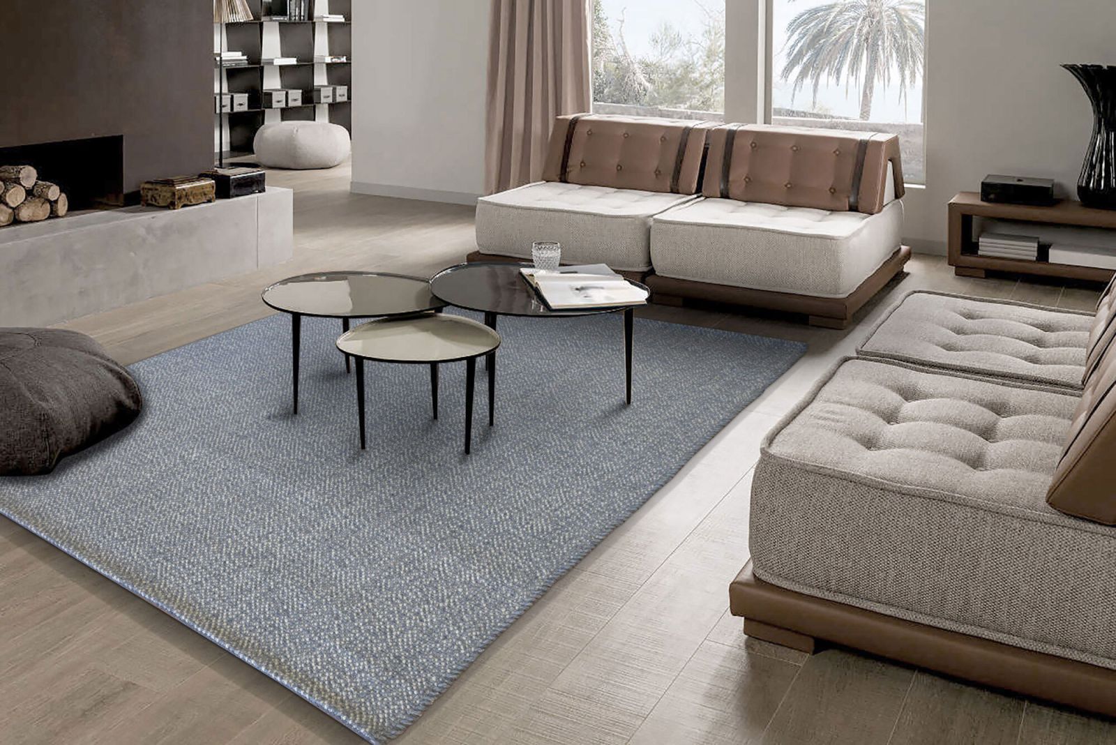 wool rug in modern living room