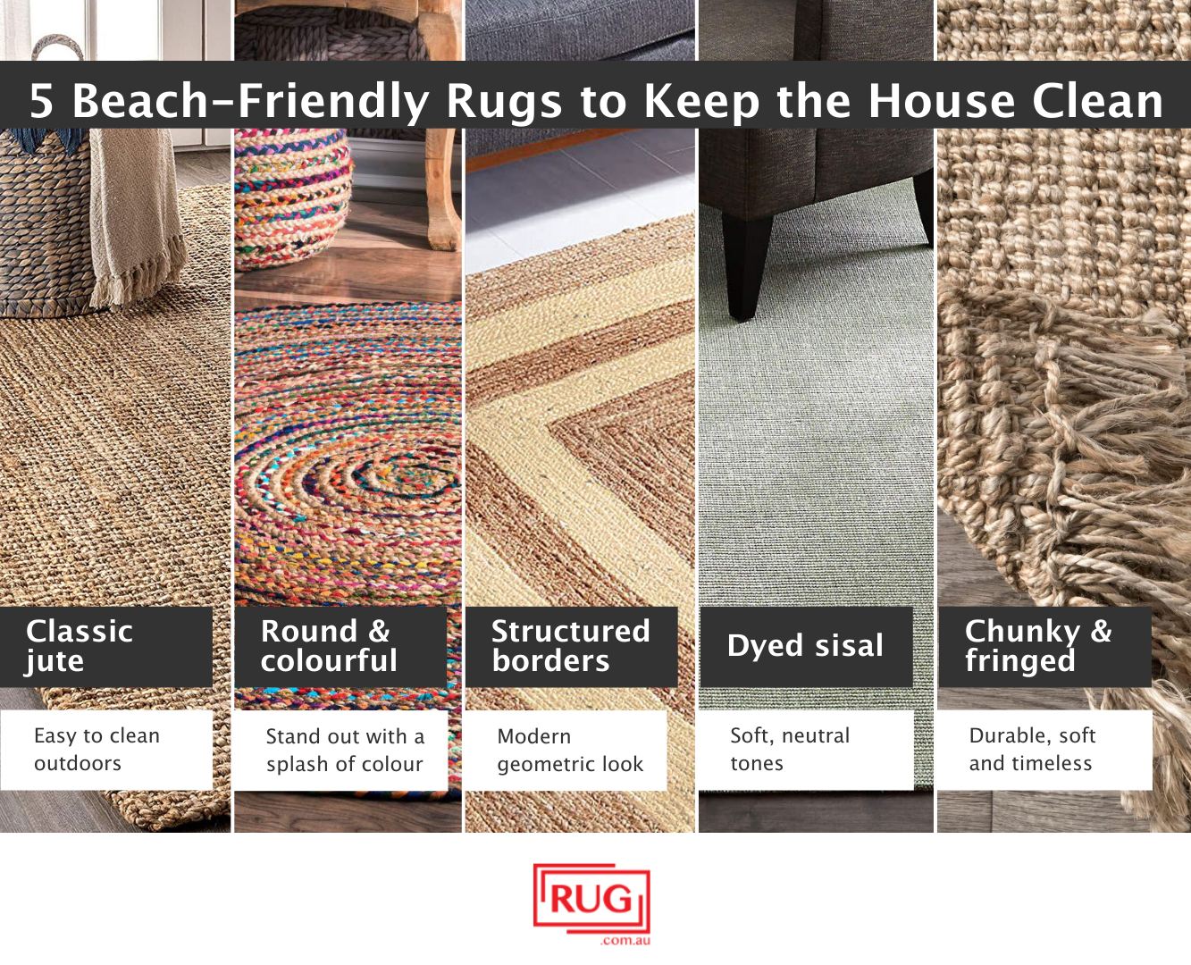 beach-friendly rugs to keep the house clean