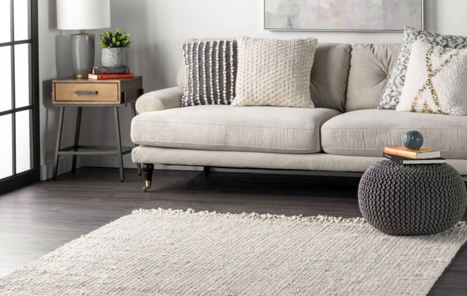 jute rug in living room