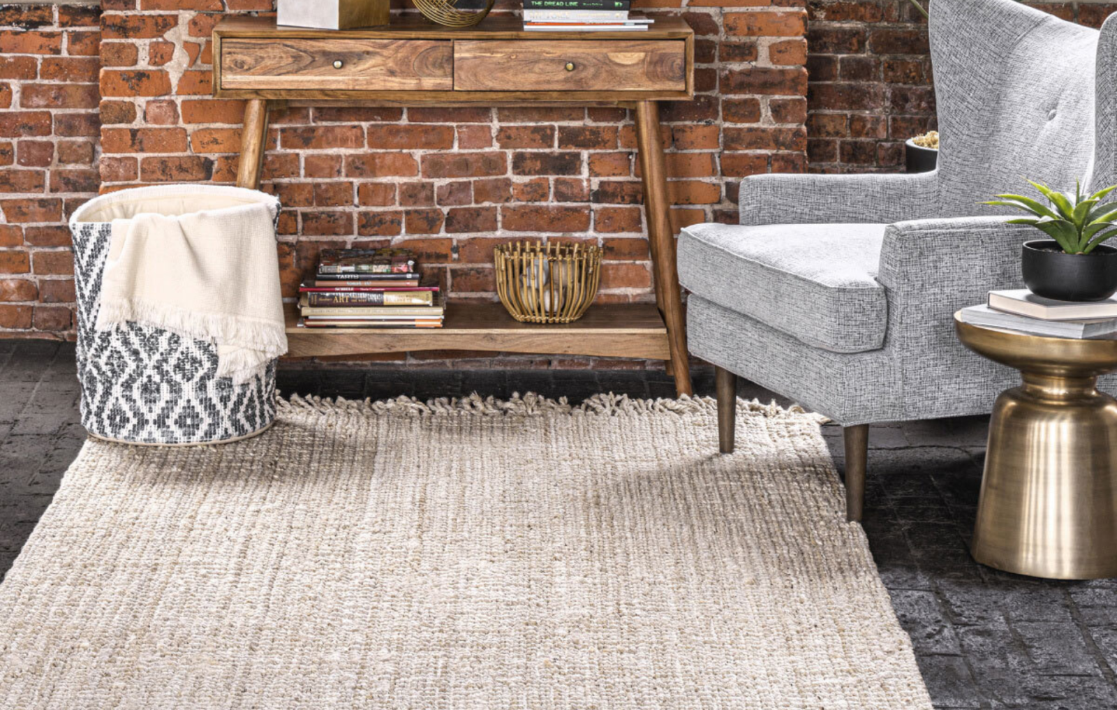 jute rug in living room