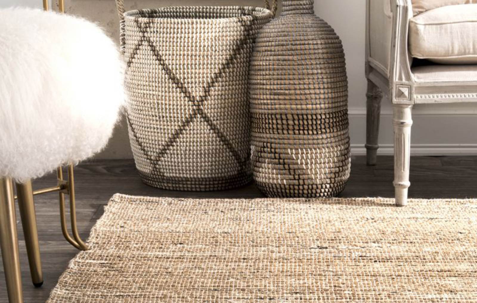 jute rug in living room