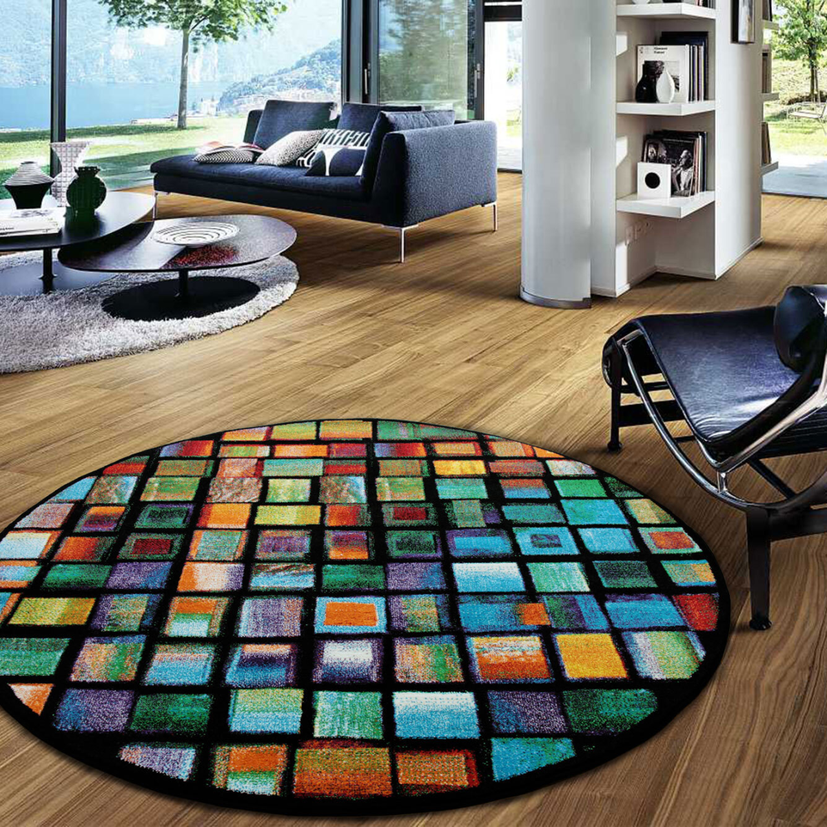 adobe square pattern rug