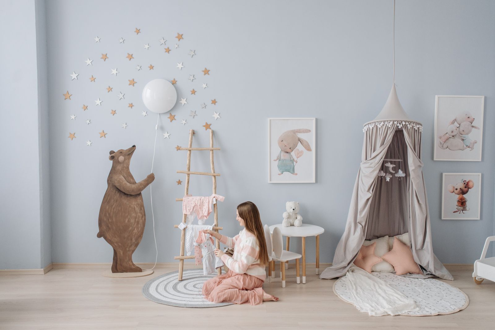 woman in baby's nursery