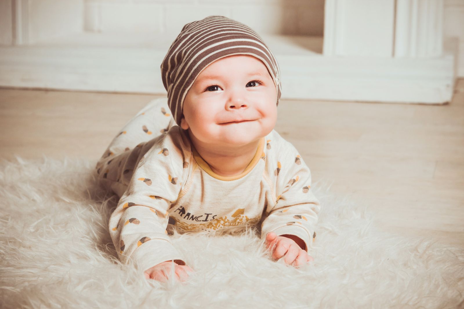 baby on rug