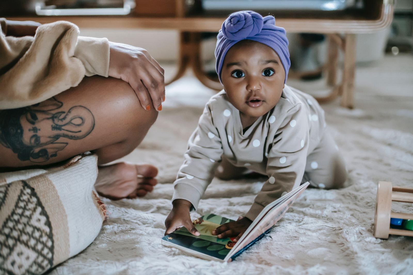 baby on rug