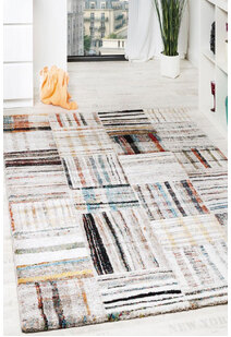 Adobe Beige Square Pattern Rug