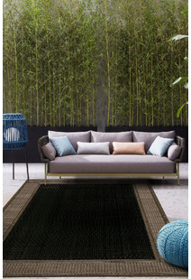 Soleil Beige Border Flatweave Rug