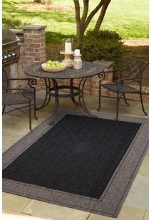 Soleil Beige Border Flatweave Rug