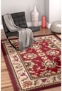 Atlanta Red Traditional Floral Rug