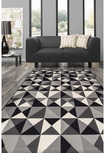 Atlanta Geometric Triangle Grey Rug