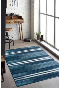 Atlanta Blue Modern Striped Rug