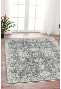 Aden Traditional Blue Floral Rug
