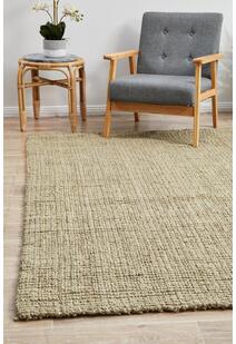 Agra Tan Hand Loomed Jute Rug