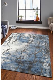 Aloha Blue Marble Pattern Rug
