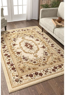 Axel Beige Traditional Floral Rug