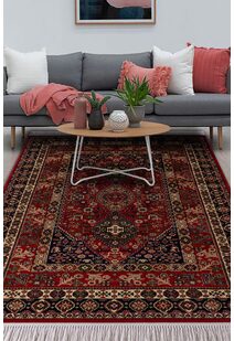 Afghan Traditional Red Border Rug