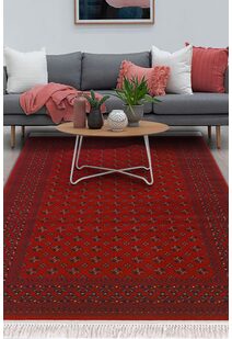 Red Afghan Tribal Geometric Rug