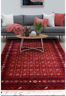Red Afghan Tribal Medallion Rug